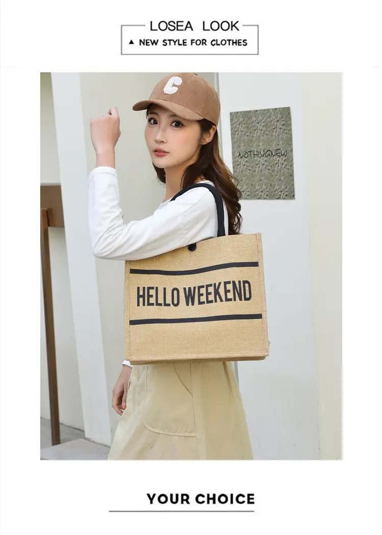 Linen Tote Bag for Women with Elephant Design — feature 3