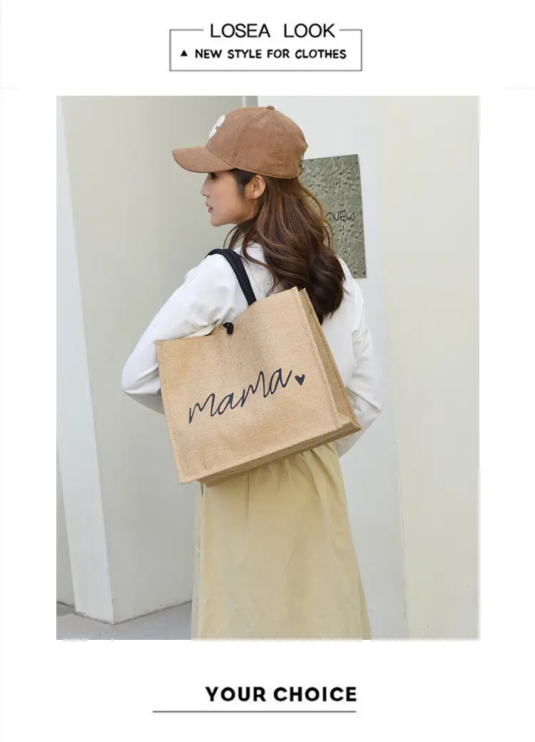 Linen Tote Bag for Women with Elephant Design — feature 5