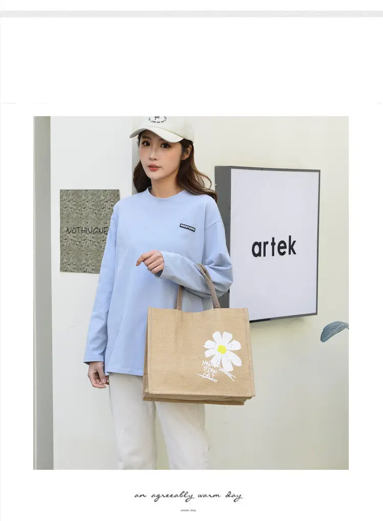 Linen Tote Bag for Women with Elephant Design — feature 8