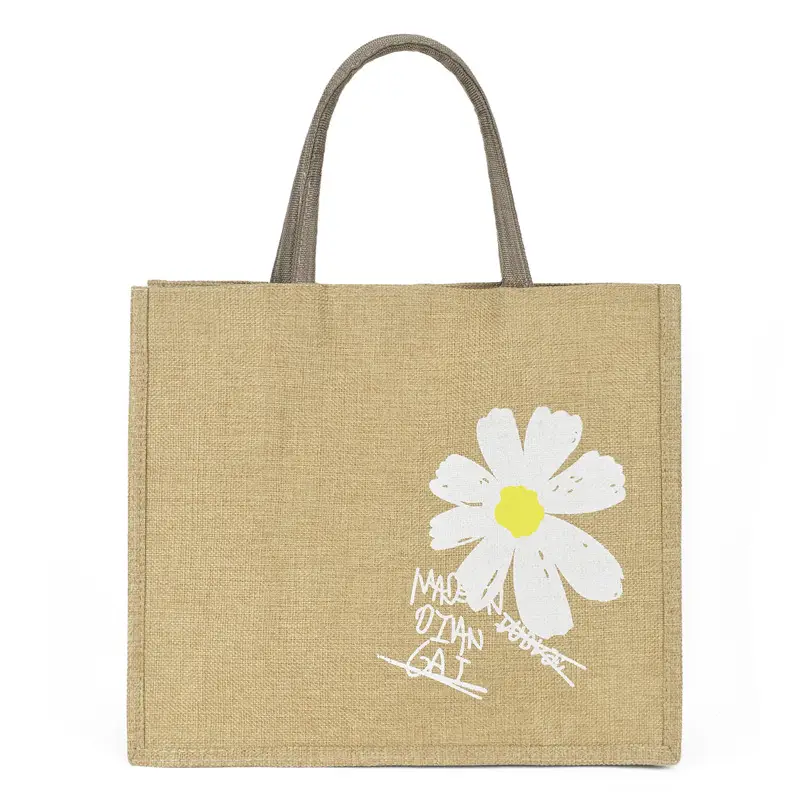 Linen Tote Bag for Women with Elephant Design - Image 2