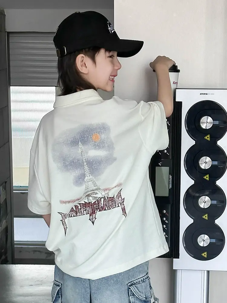 Boys Polo T-Shirt White 2025 Summer Casual - Image 5