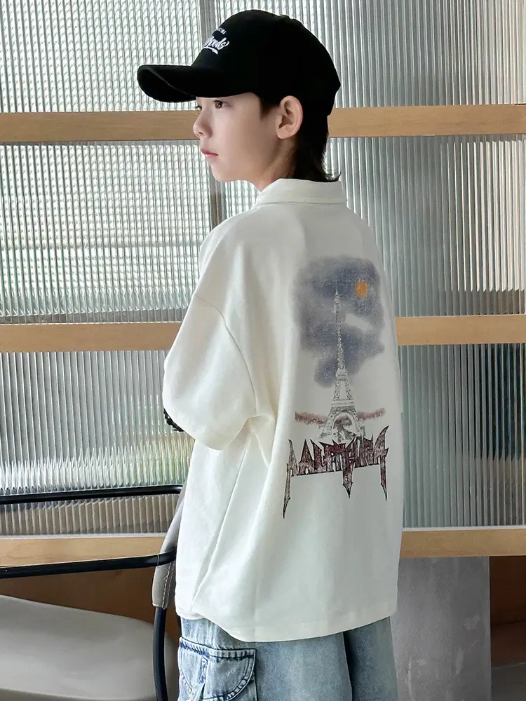 Boys Polo T-Shirt White 2025 Summer Casual - Image 6