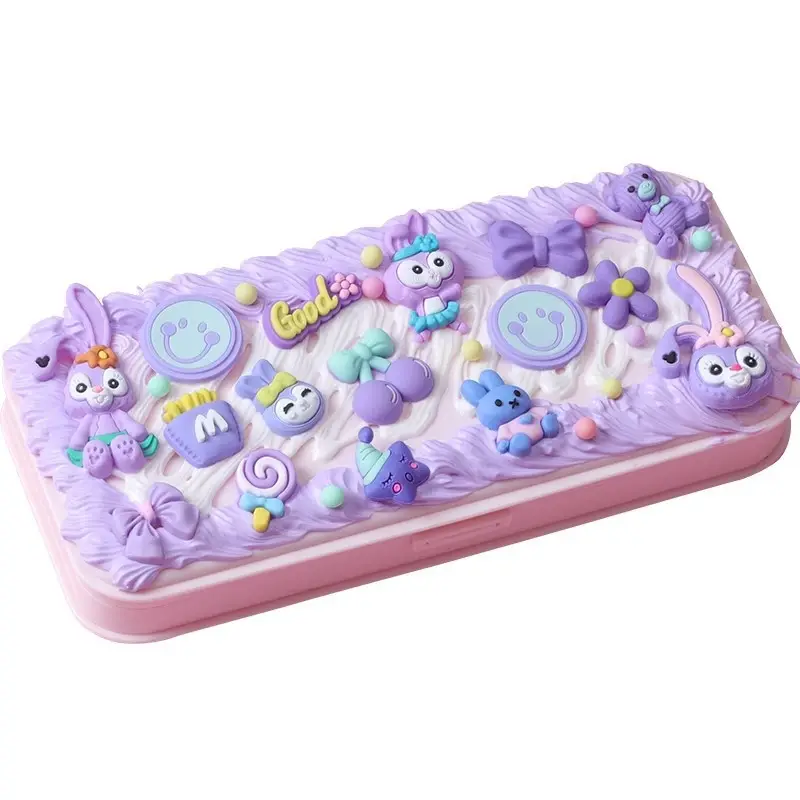 Handmade diy cream plastic stationery box creative stationery box making material package student cute hand-made simulation stationery