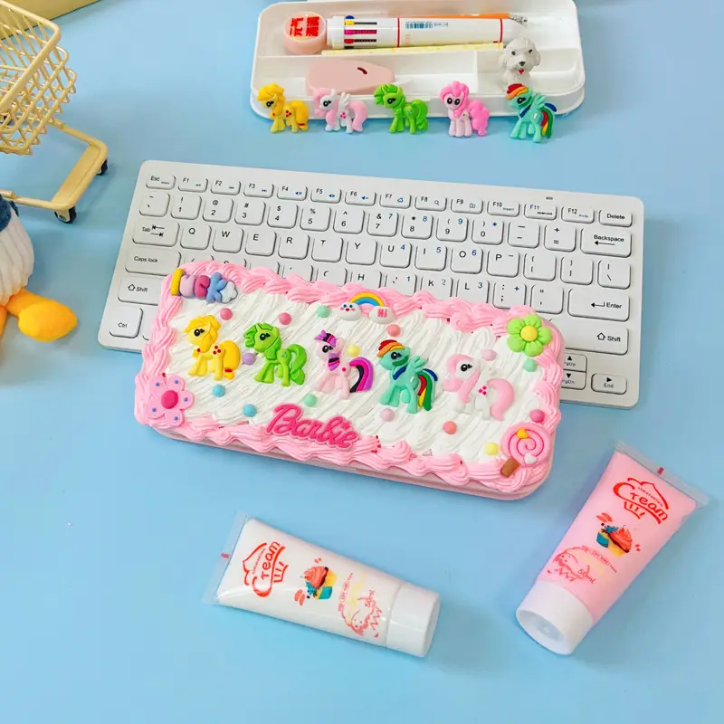 Handmade diy cream plastic stationery box creative stationery box making material package student cute hand-made simulation stationery