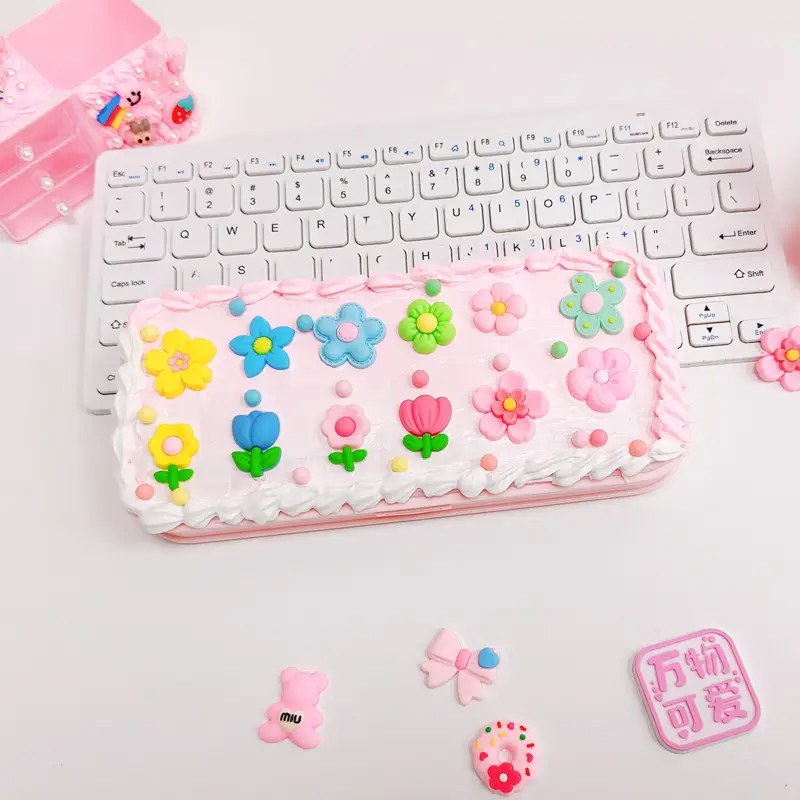 Handmade diy cream plastic stationery box creative stationery box making material package student cute hand-made simulation stationery