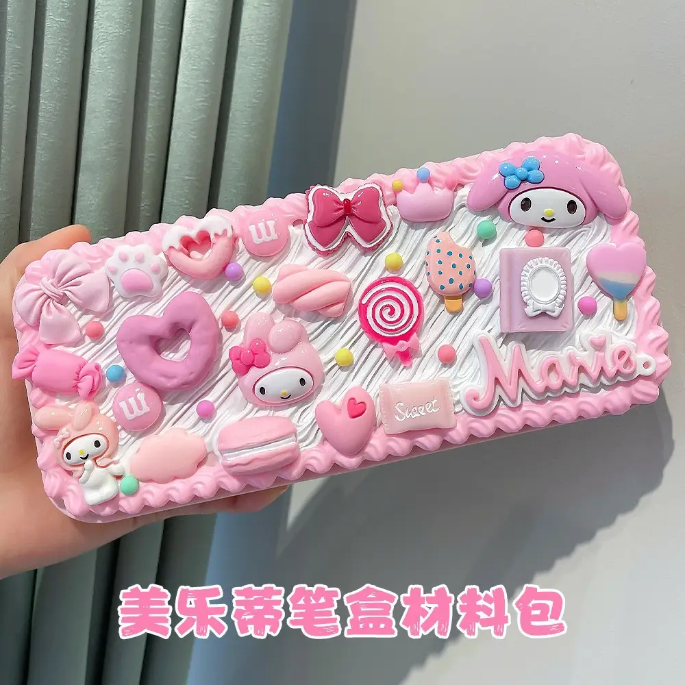 Handmade diy cream plastic stationery box creative stationery box making material package student cute hand-made simulation stationery