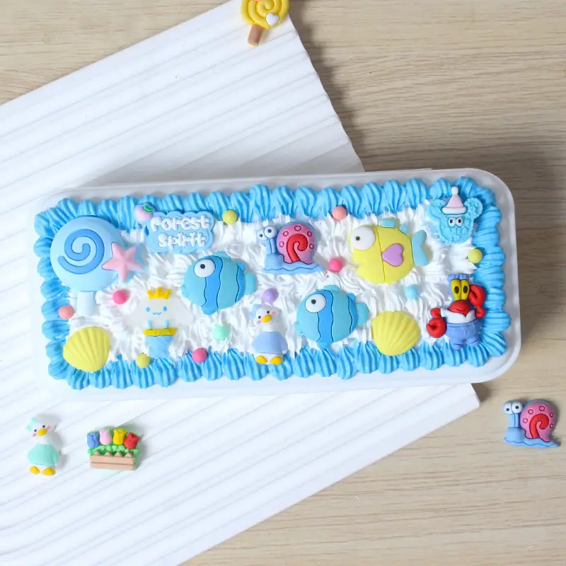 Handmade diy cream plastic stationery box creative stationery box making material package student cute hand-made simulation stationery