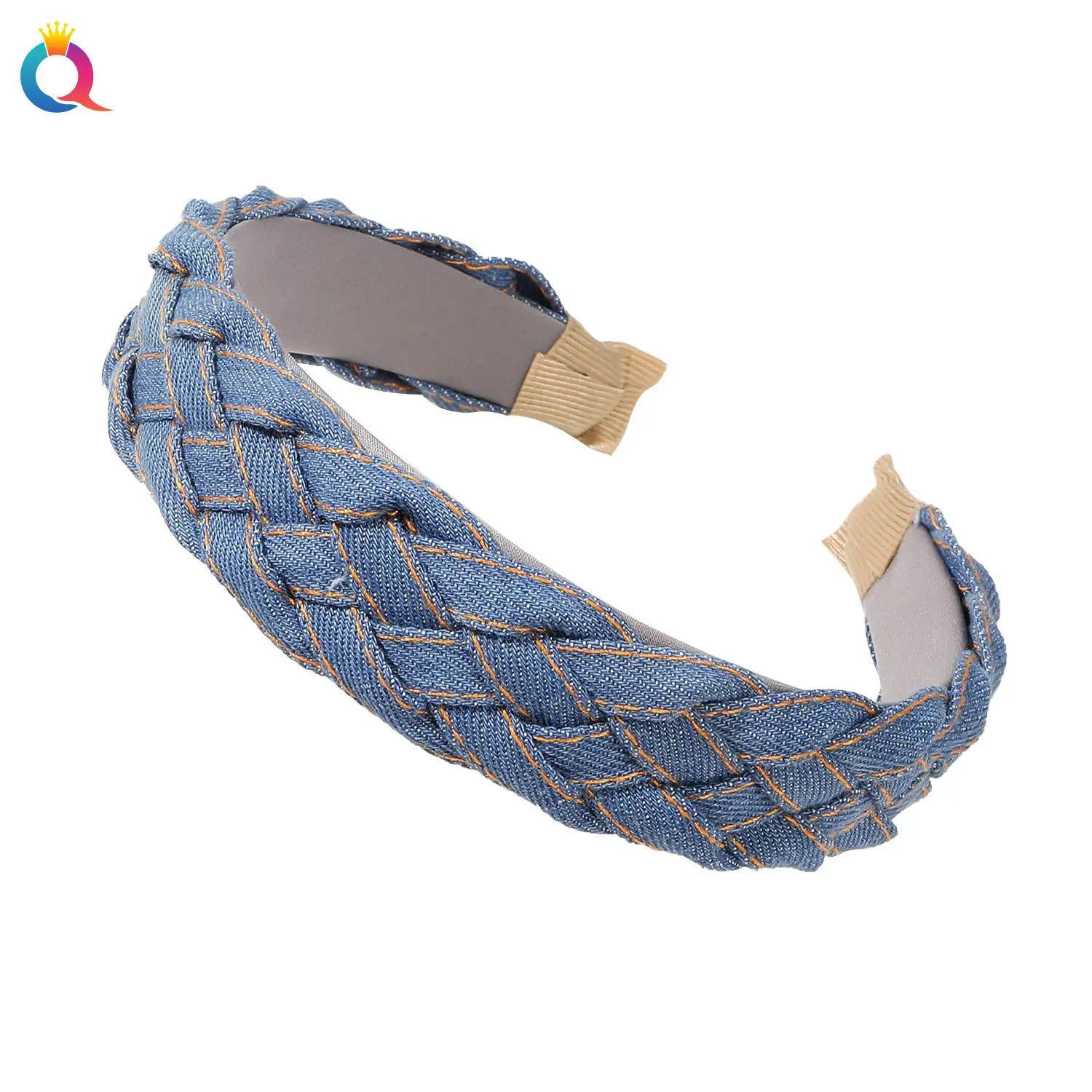 Blue Denim Braided Hairband for Women - Image 11