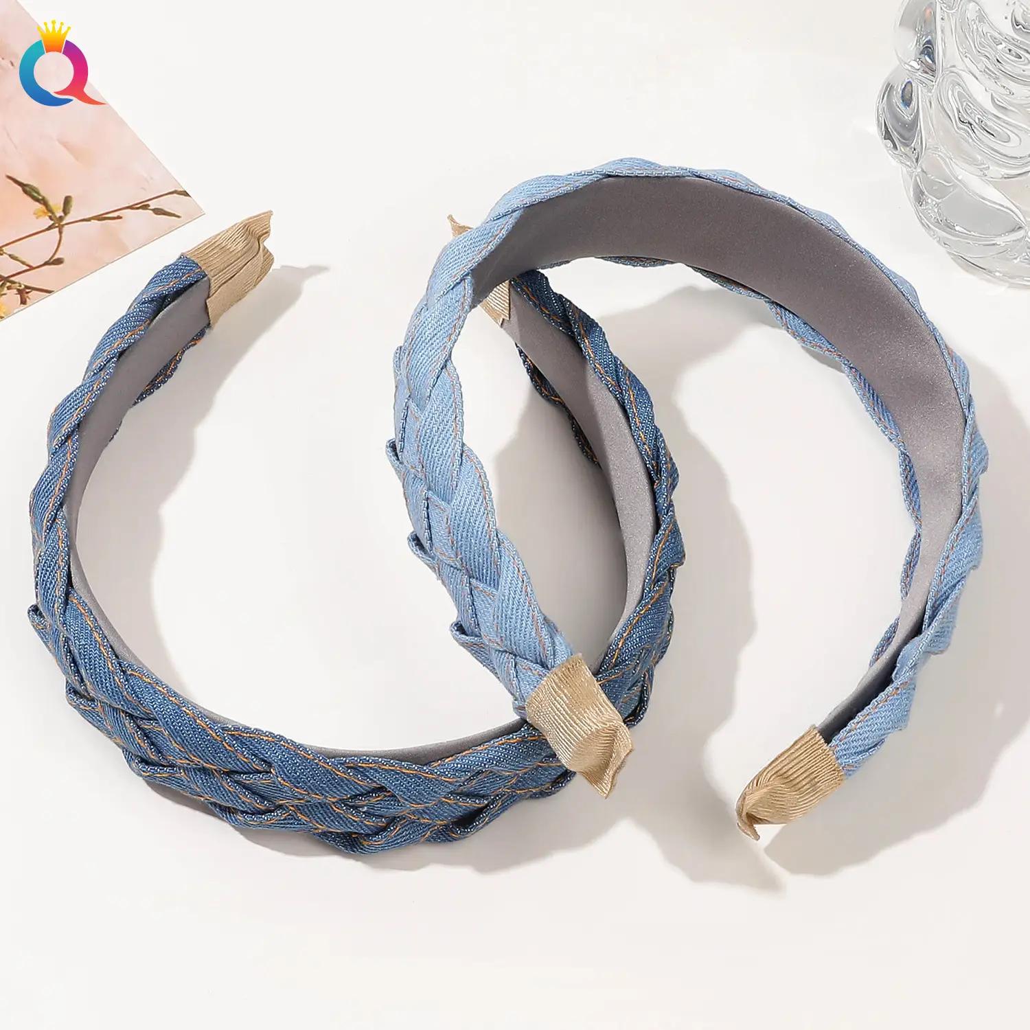Blue Denim Braided Hairband for Women — feature 20