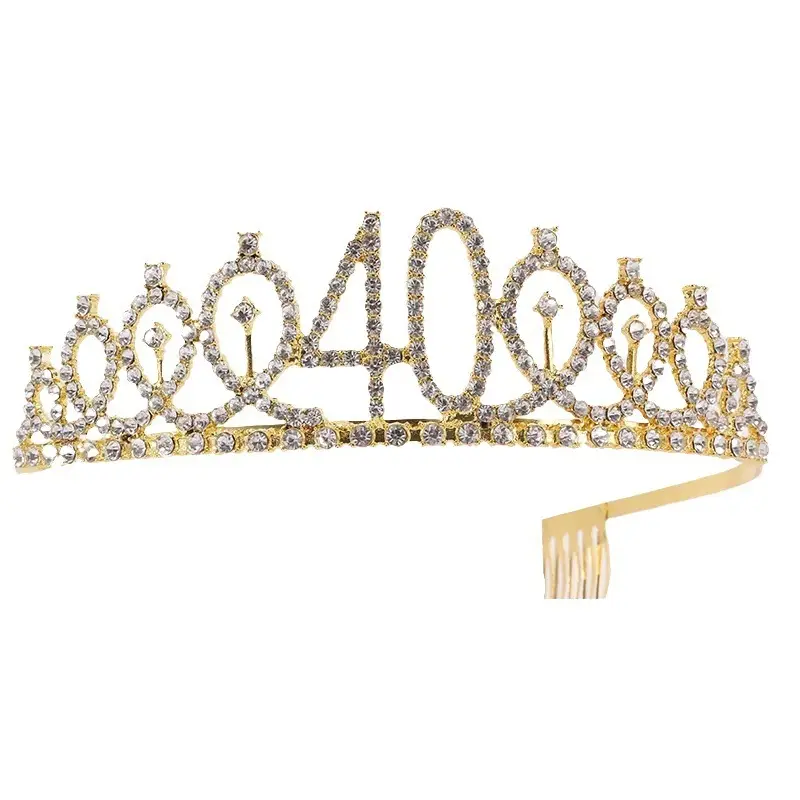 Rose Gold Full Diamond Crown Headband for Girls Party Wear — feature 2