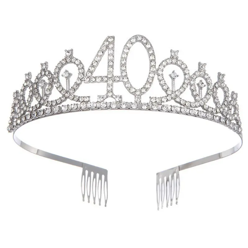 Rose Gold Full Diamond Crown Headband for Girls Party Wear
