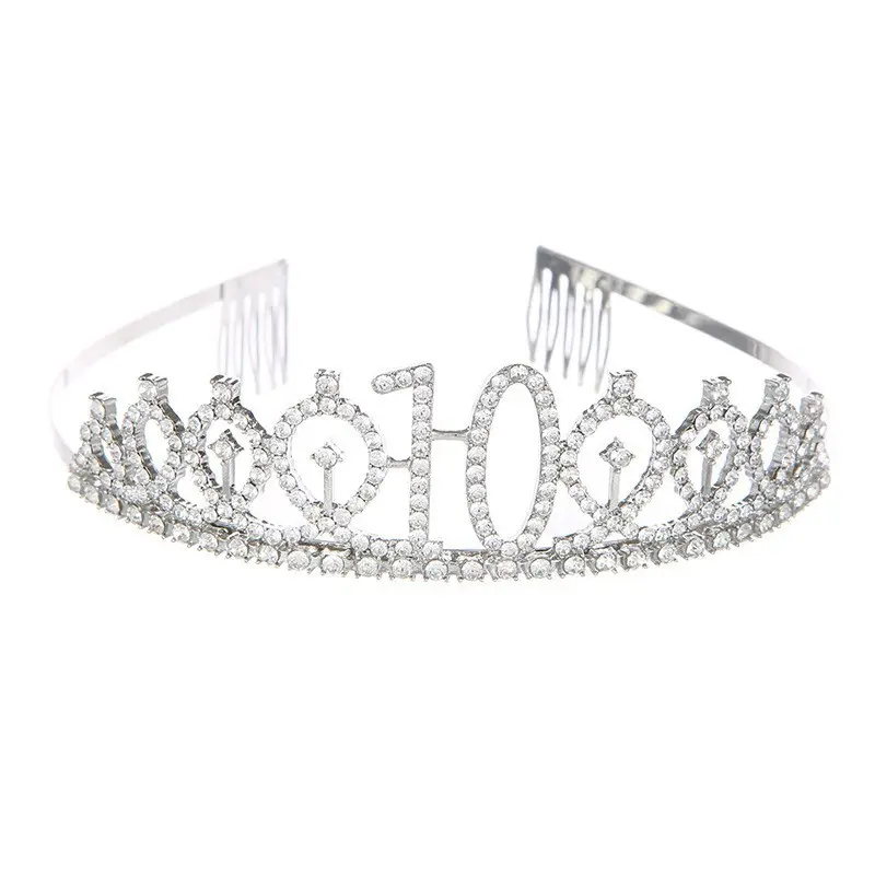 Rose Gold Full Diamond Crown Headband for Girls Party Wear