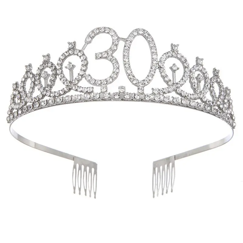 Rose Gold Full Diamond Crown Headband for Girls Party Wear