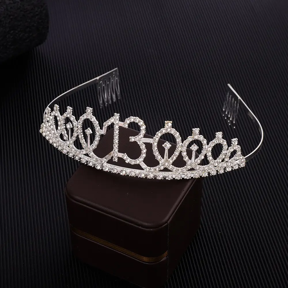 Rose Gold Full Diamond Crown Headband for Girls Party Wear