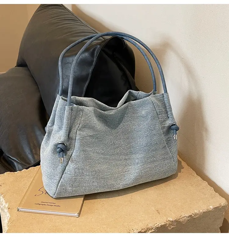 Women's 2024 Denim Shoulder Bag Large Capacity Korean Style — feature 13