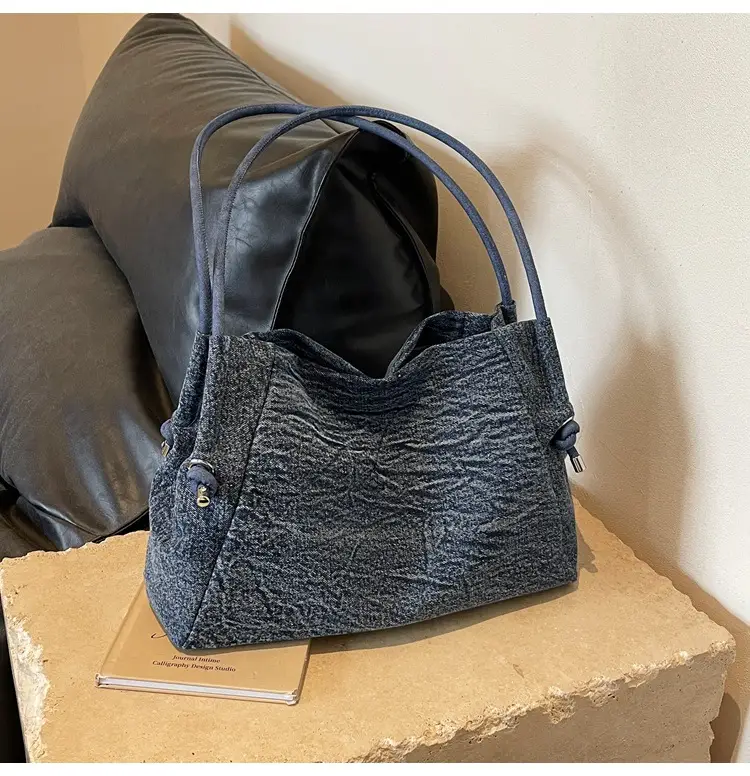Women's 2024 Denim Shoulder Bag Large Capacity Korean Style — feature 14