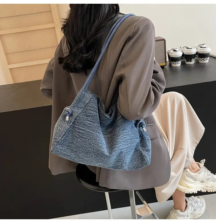 Women's 2024 Denim Shoulder Bag Large Capacity Korean Style — feature 18