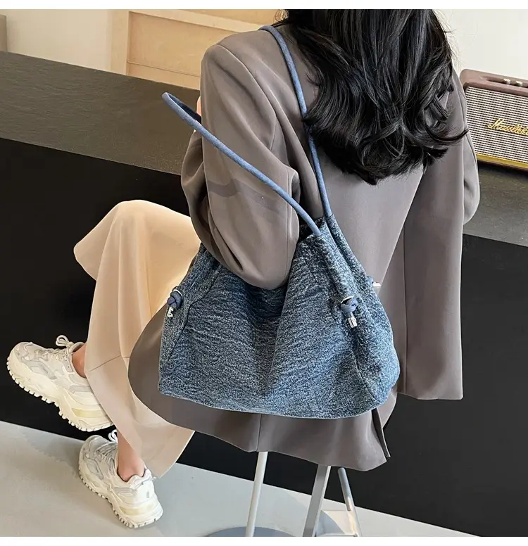 Women's 2024 Denim Shoulder Bag Large Capacity Korean Style — feature 20