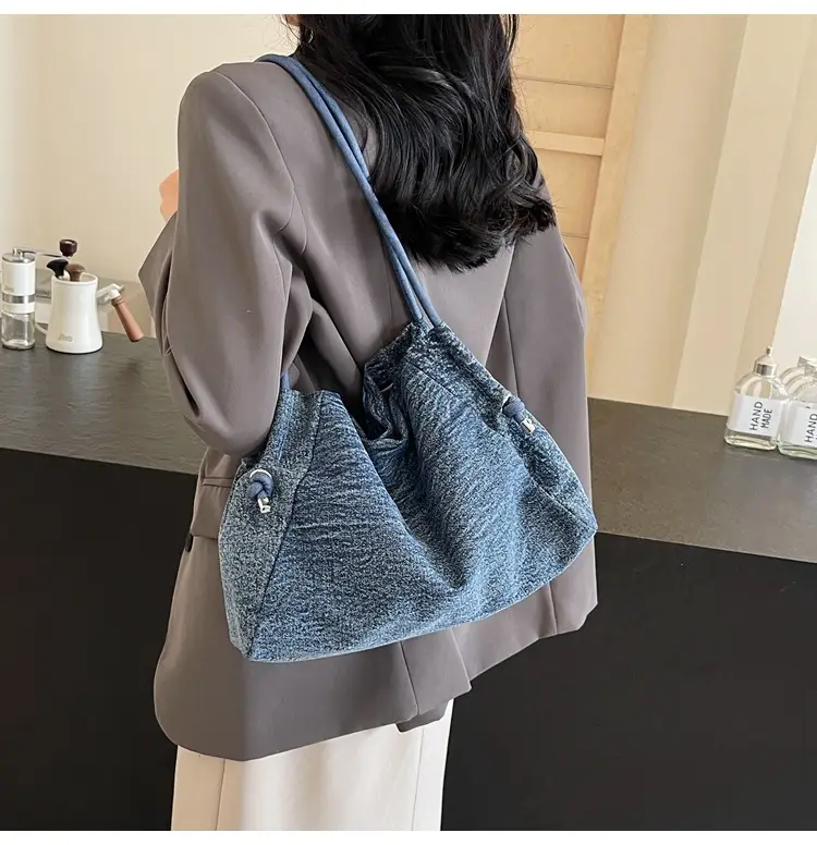 Women's 2024 Denim Shoulder Bag Large Capacity Korean Style — feature 21