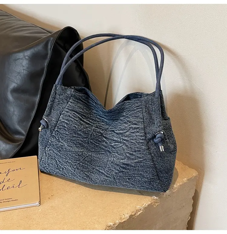 Women's 2024 Denim Shoulder Bag Large Capacity Korean Style — feature 28