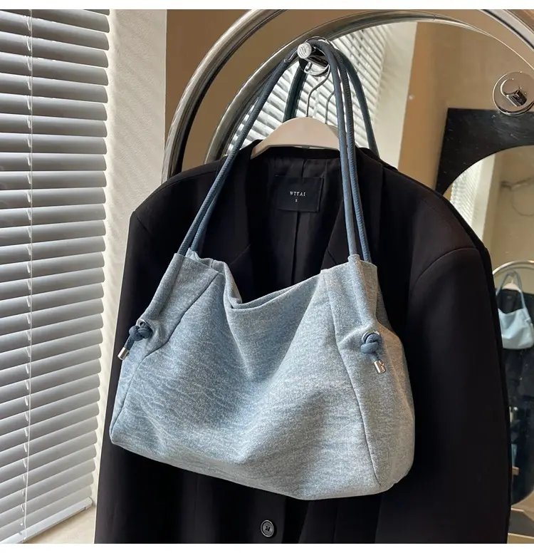 Women's 2024 Denim Shoulder Bag Large Capacity Korean Style — feature 30