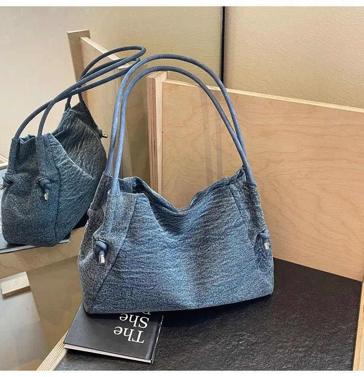 Women's 2024 Denim Shoulder Bag Large Capacity Korean Style — feature 31