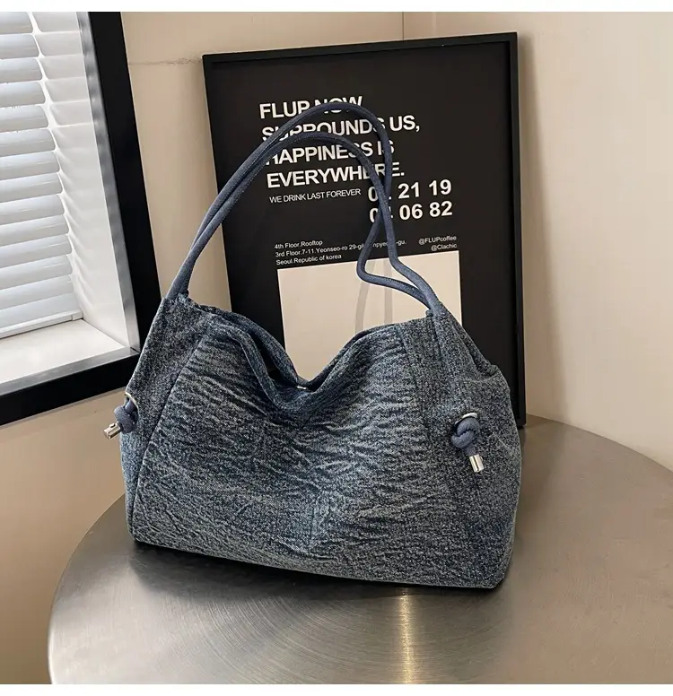 Women's 2024 Denim Shoulder Bag Large Capacity Korean Style — feature 32