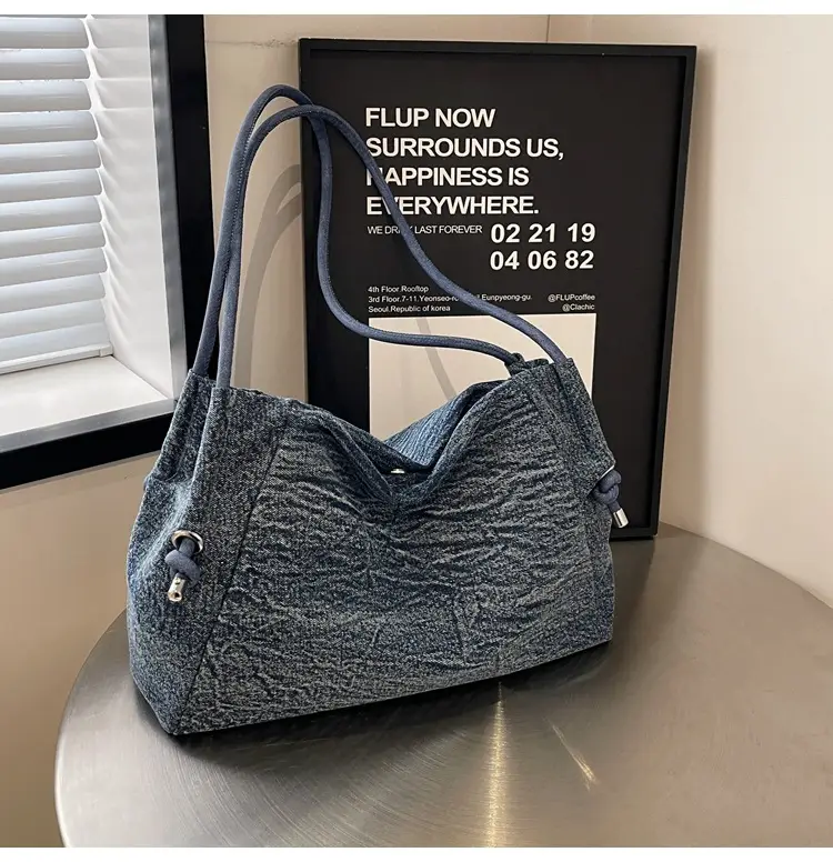 Women's 2024 Denim Shoulder Bag Large Capacity Korean Style — feature 33