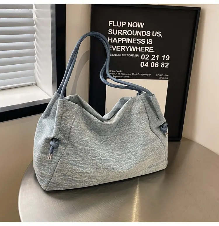 Women's 2024 Denim Shoulder Bag Large Capacity Korean Style — feature 34