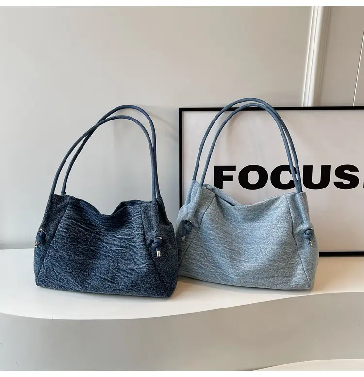 Women's 2024 Denim Shoulder Bag Large Capacity Korean Style — feature 39