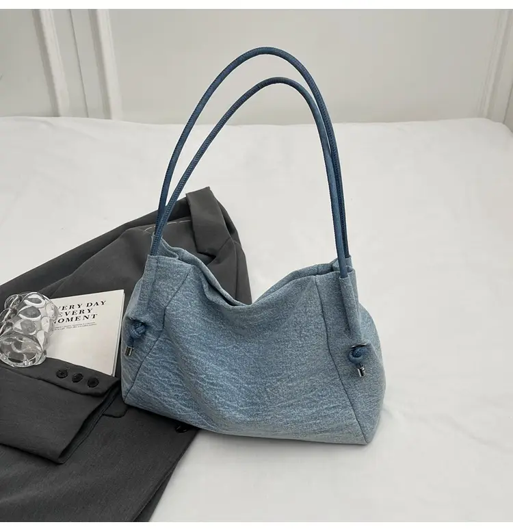 Women's 2024 Denim Shoulder Bag Large Capacity Korean Style — feature 41