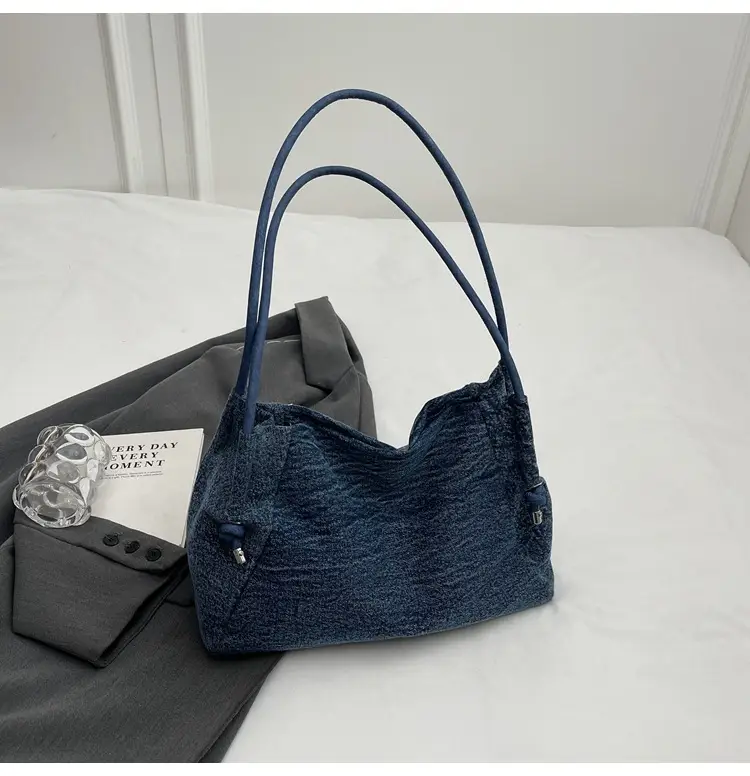 Women's 2024 Denim Shoulder Bag Large Capacity Korean Style — feature 43