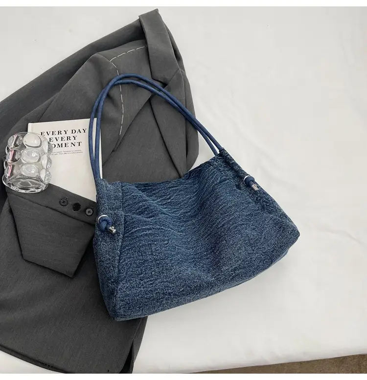 Women's 2024 Denim Shoulder Bag Large Capacity Korean Style — feature 44