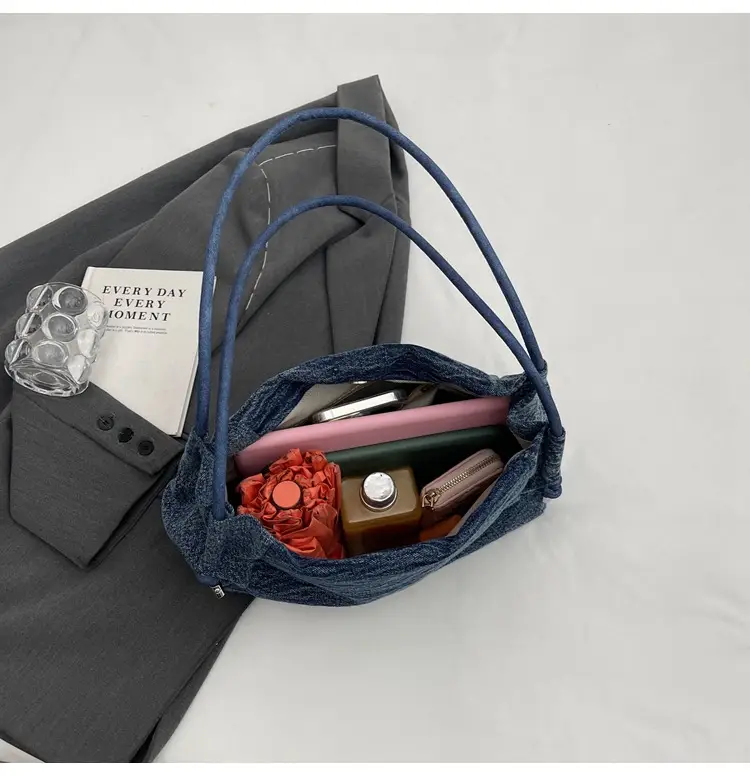 Women's 2024 Denim Shoulder Bag Large Capacity Korean Style — feature 45