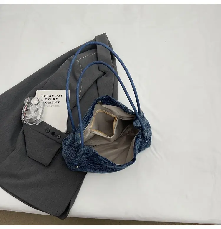 Women's 2024 Denim Shoulder Bag Large Capacity Korean Style — feature 46
