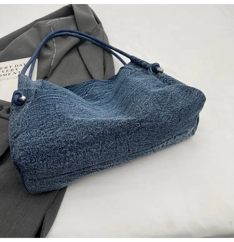 Women's 2024 Denim Shoulder Bag Large Capacity Korean Style — feature 47