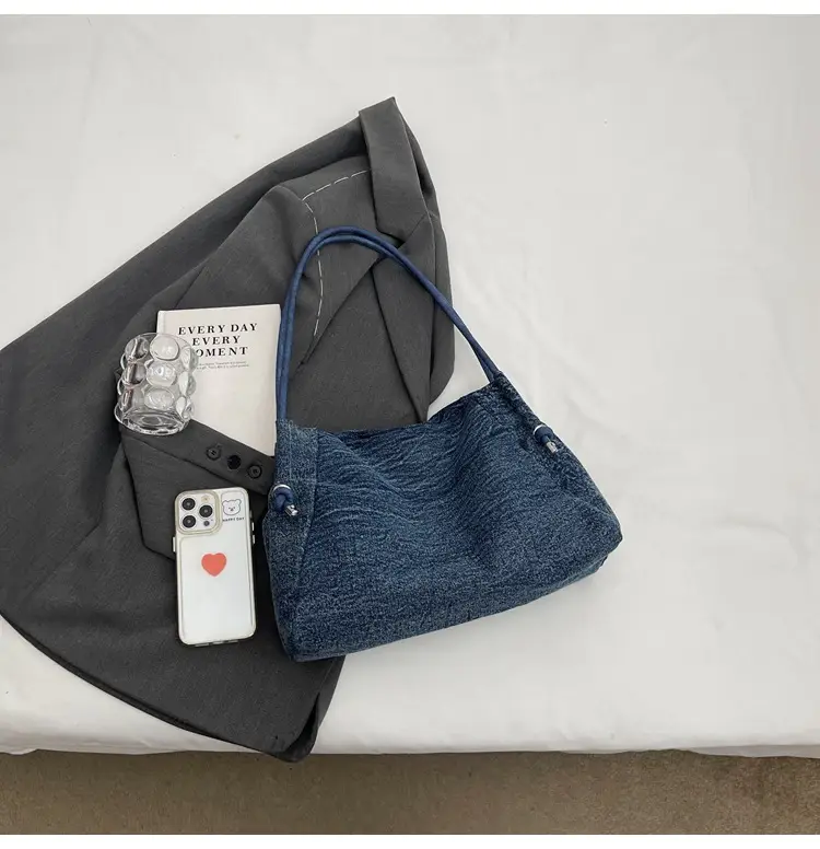 Women's 2024 Denim Shoulder Bag Large Capacity Korean Style — feature 49