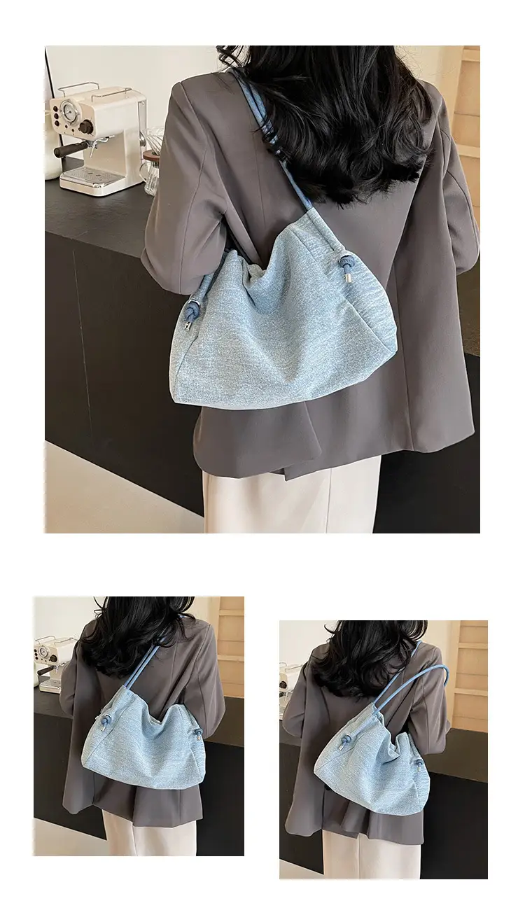 Women's 2024 Denim Shoulder Bag Large Capacity Korean Style — feature 9