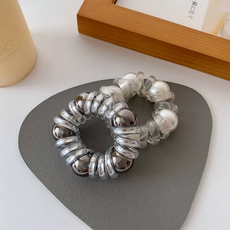 Pearl Hair Rope for Women Elegant High Elastic - Image 5