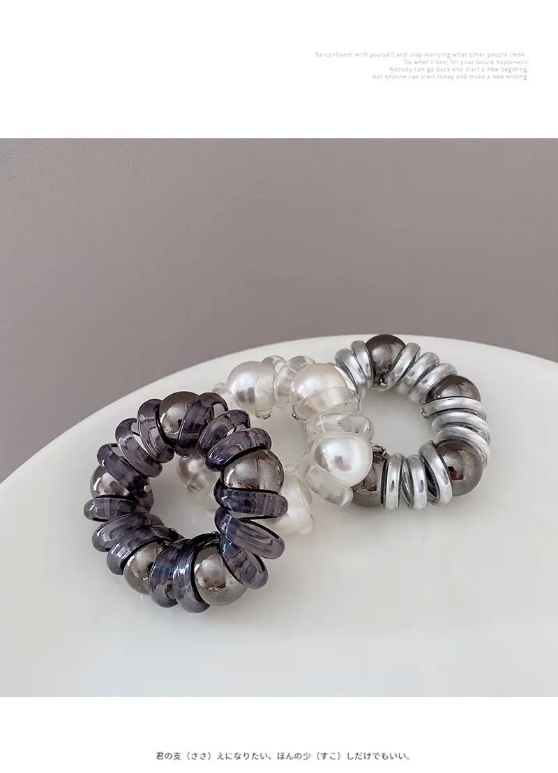 Pearl Hair Rope for Women Elegant High Elastic — feature 32