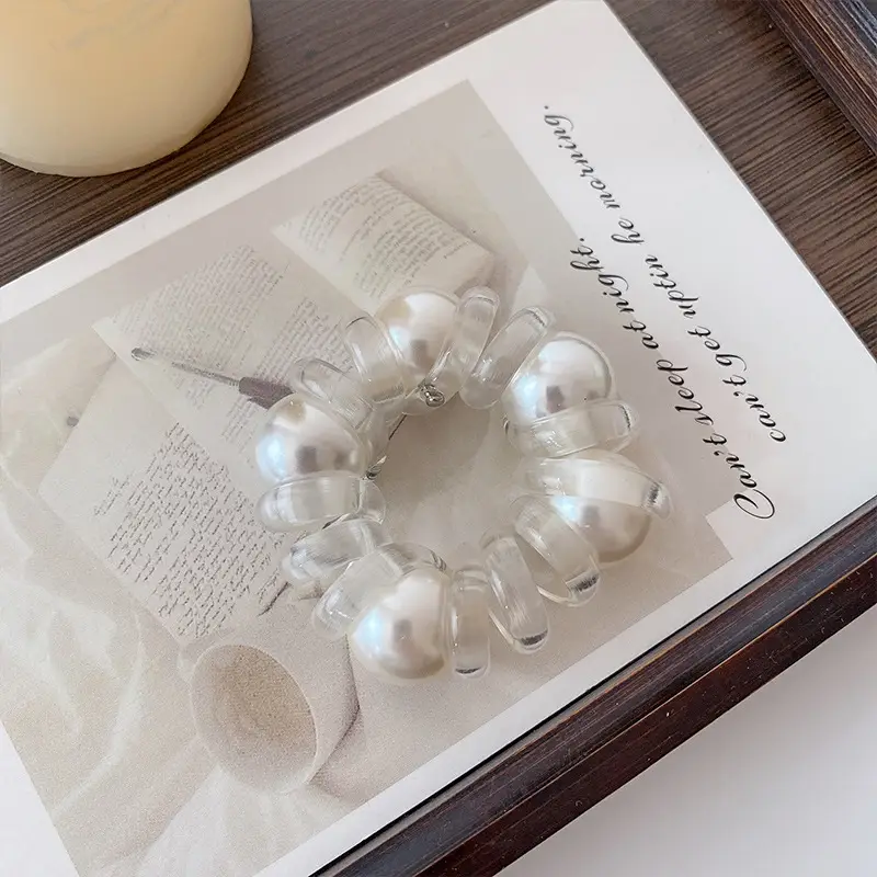Pearl Hair Rope for Women Elegant High Elastic - Image 3