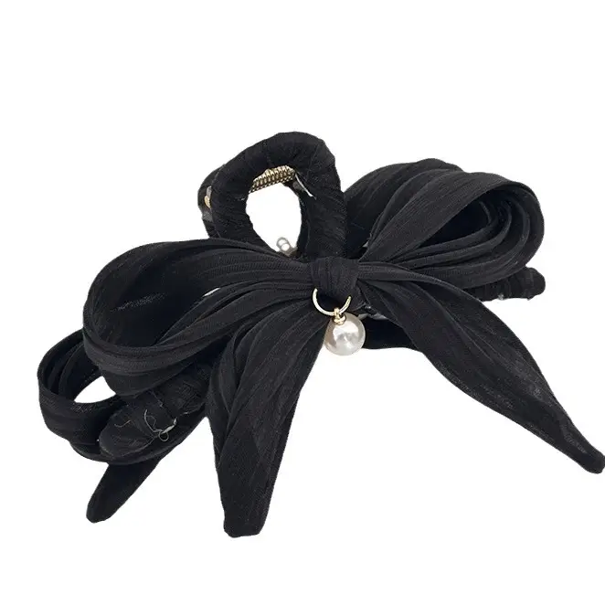Women's Pearl Bow Hair Clip Large Size - Image 7