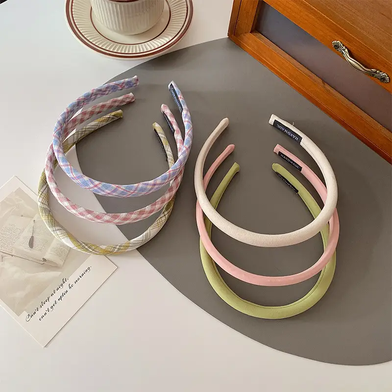 Spring Plaid Hair Hoop with Brand Label - Image 7