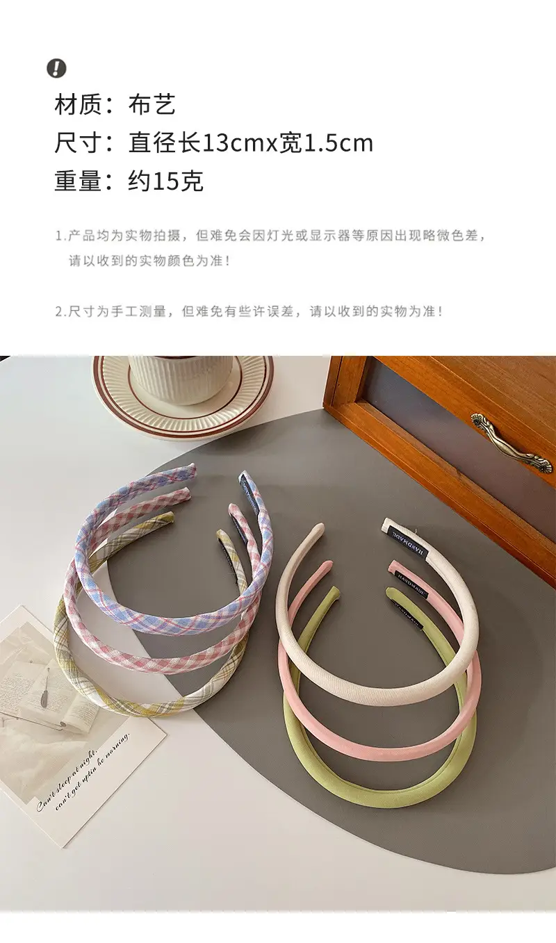 Spring Plaid Hair Hoop with Brand Label — feature 26