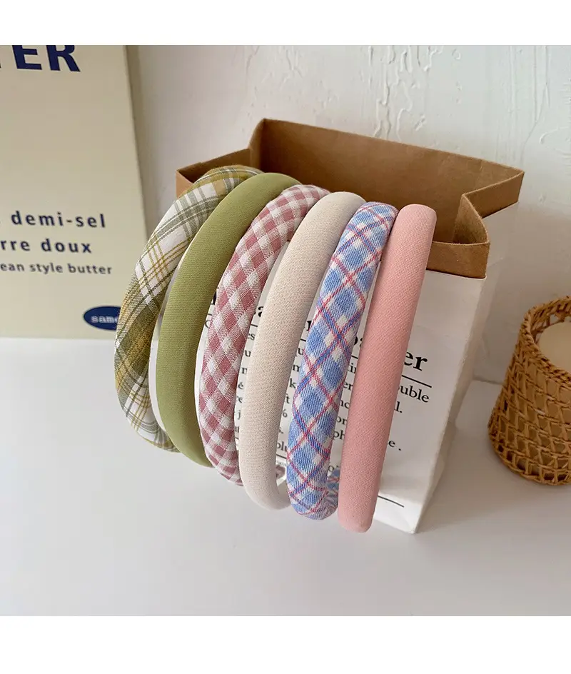Spring Plaid Hair Hoop with Brand Label — feature 27