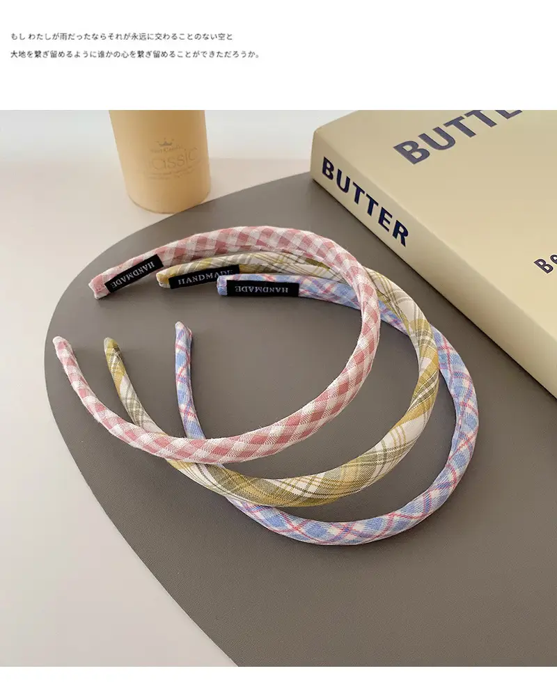Spring Plaid Hair Hoop with Brand Label — feature 28