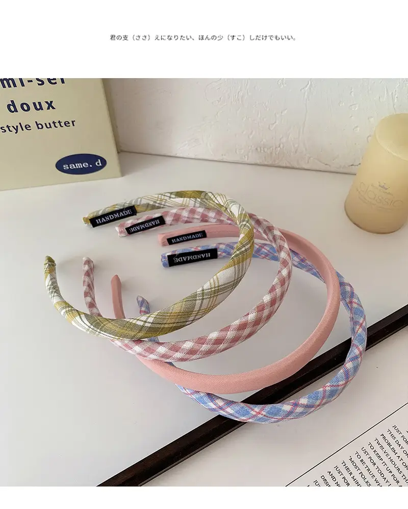 Spring Plaid Hair Hoop with Brand Label — feature 29