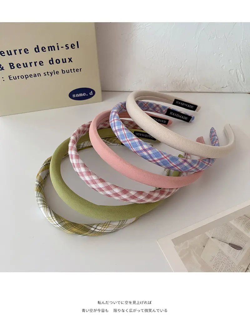 Spring Plaid Hair Hoop with Brand Label — feature 30