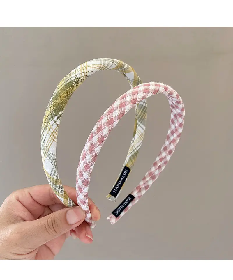Spring Plaid Hair Hoop with Brand Label — feature 31