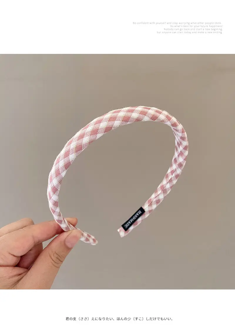 Spring Plaid Hair Hoop with Brand Label — feature 32